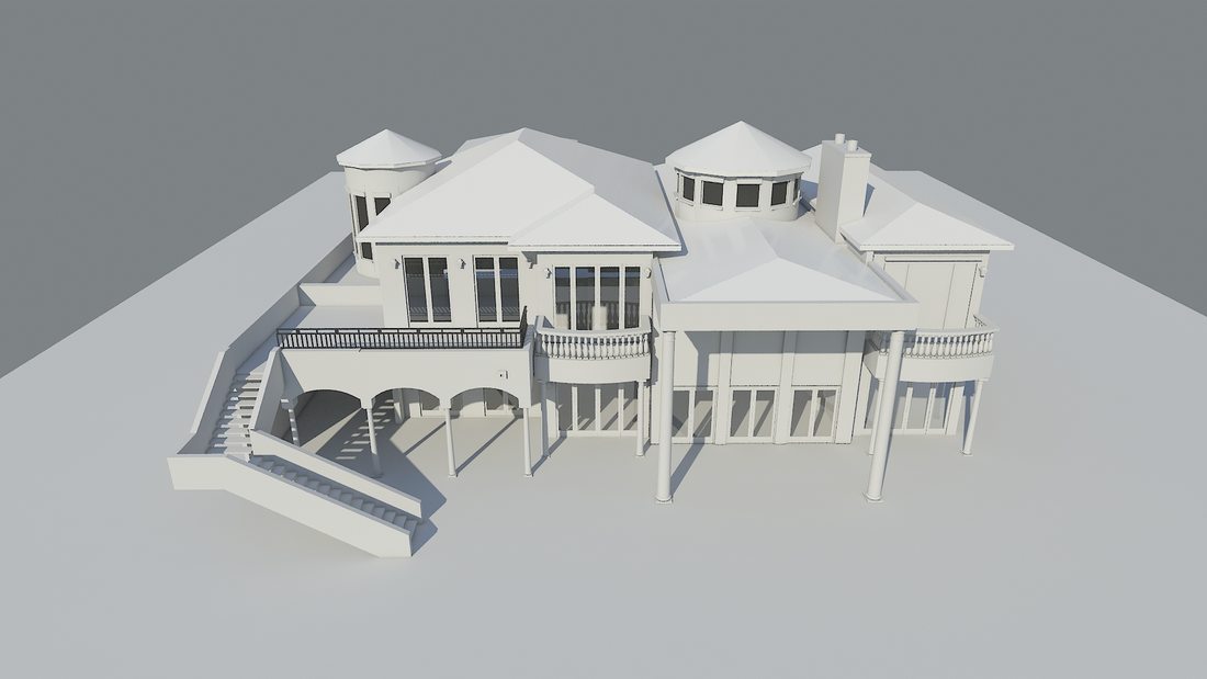 Reference view of a house with a white fitted roof cover